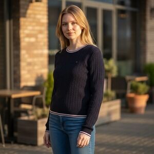 Tommy Hilfiger Sweater - 2XL XXL Blue Cotton